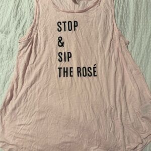 Old Navy Light Pink Graphic Muscle Tee